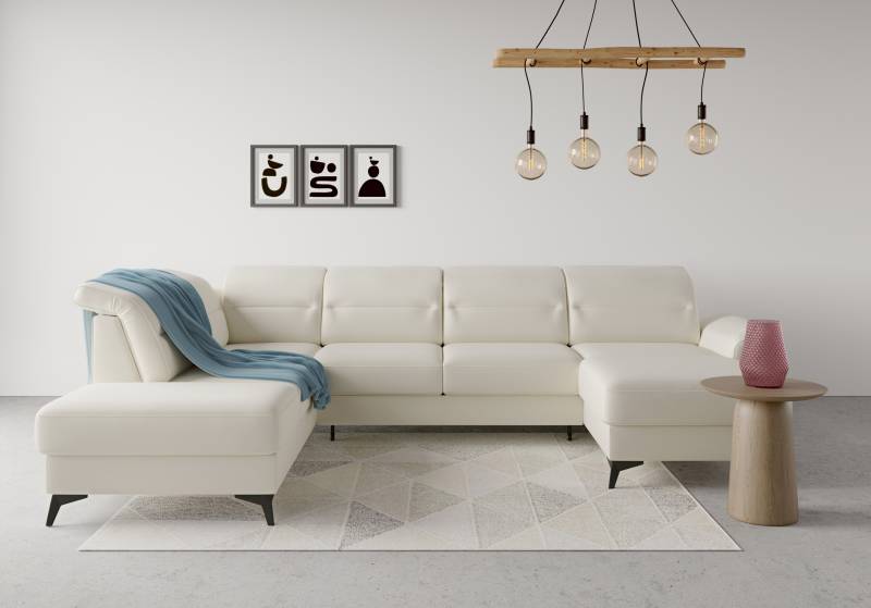 sit&more Wohnlandschaft »Sinatra U-Form«, optional mit Kopfteilverstellung und Armteilfunktion, Metallfüsse von sit&more