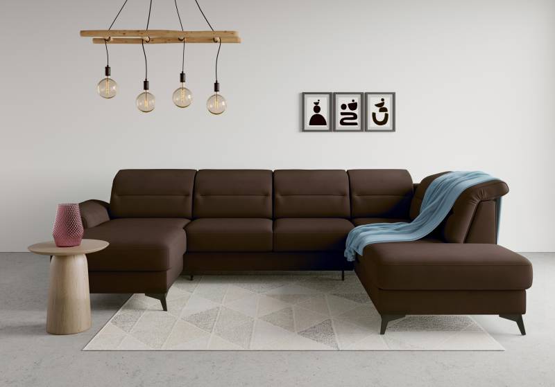sit&more Wohnlandschaft »Sinatra U-Form«, optional mit Kopfteilverstellung und Armteilfunktion, Metallfüsse von sit&more