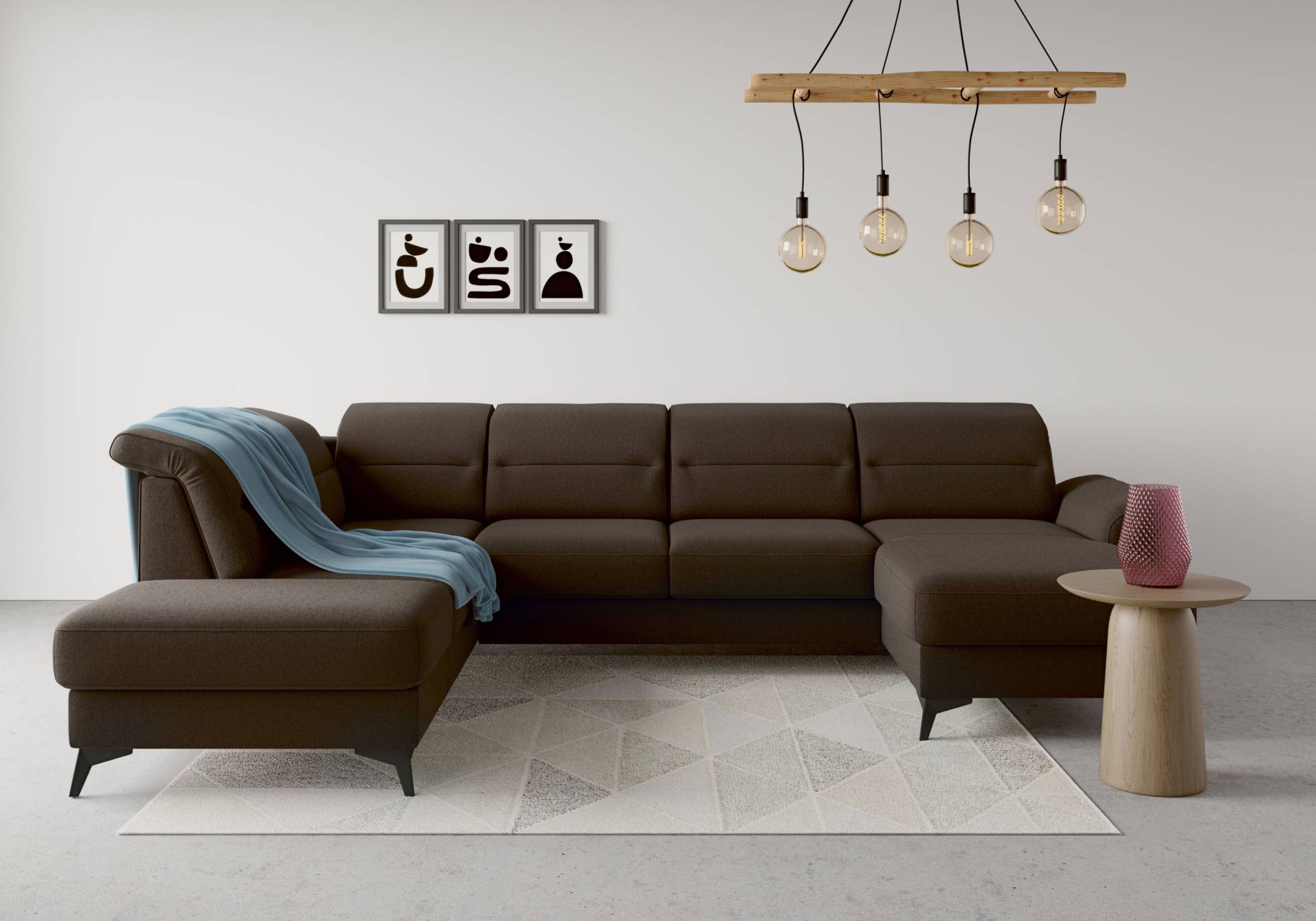 sit&more Wohnlandschaft »Sinatra U-Form«, optional mit Kopfteilverstellung und Armteilfunktion, Metallfüsse sit&more Wohnlandschaft »Sinatra U-Form«, optional mit Kopfteilverstellung und Armteilfunktion, Metallfüsse von sit&more