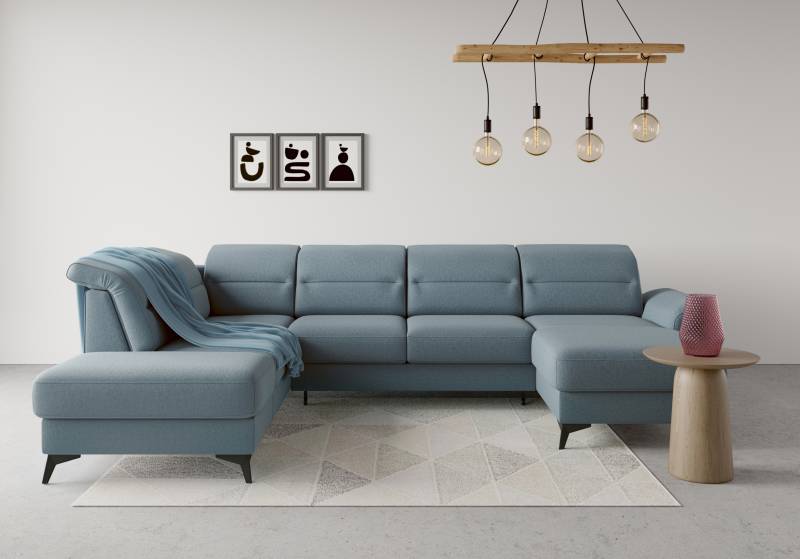 sit&more Wohnlandschaft »Sinatra U-Form«, optional mit Kopfteilverstellung und Armteilfunktion, Metallfüsse von sit&more