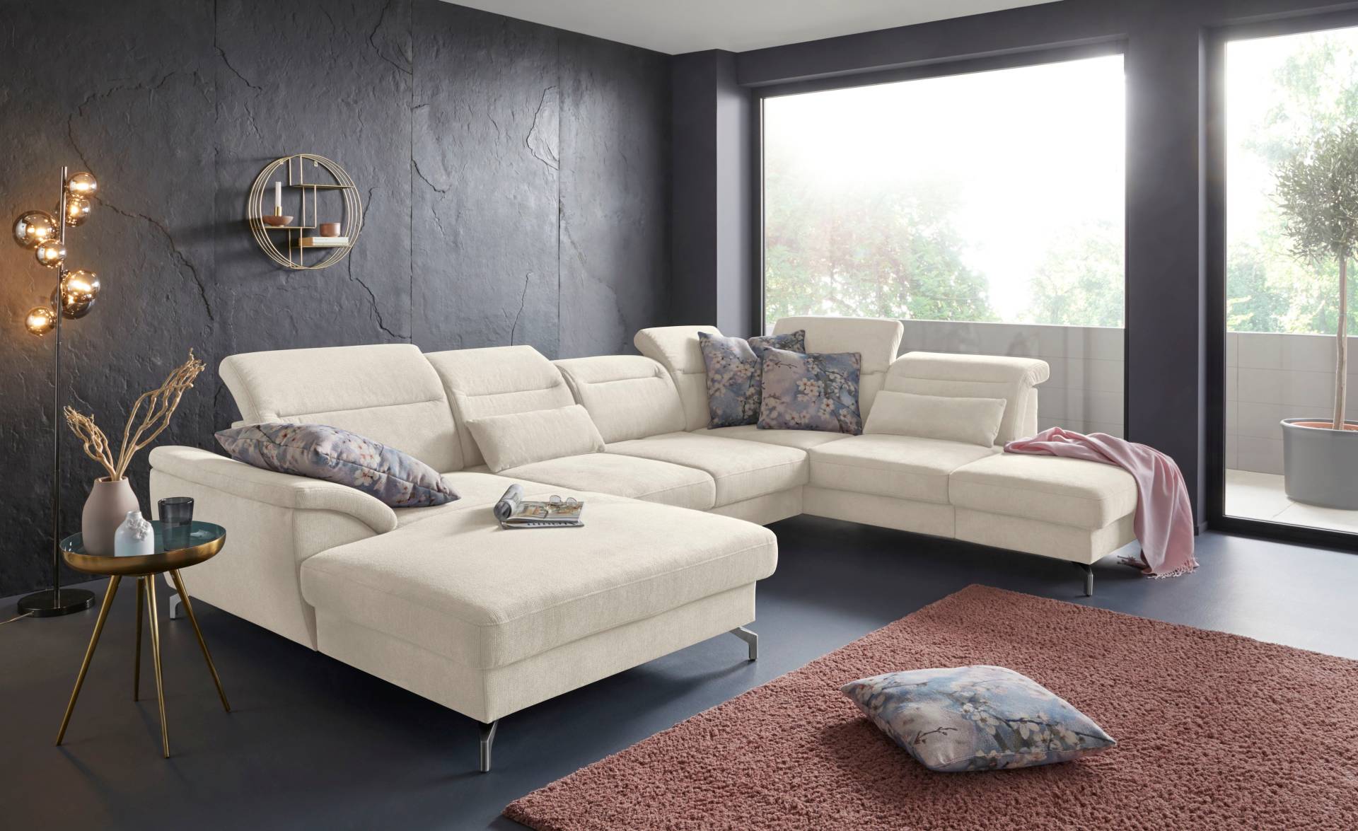 sit&more Wohnlandschaft »Percy U-Form«, 12 cm Fusshöhe, Sitztiefenverstellung, wahlweise in 2 Fussfarben sit&more Wohnlandschaft »Percy U-Form«, 12 cm Fusshöhe, Sitztiefenverstellung, wahlweise in 2 Fussfarben von sit&more
