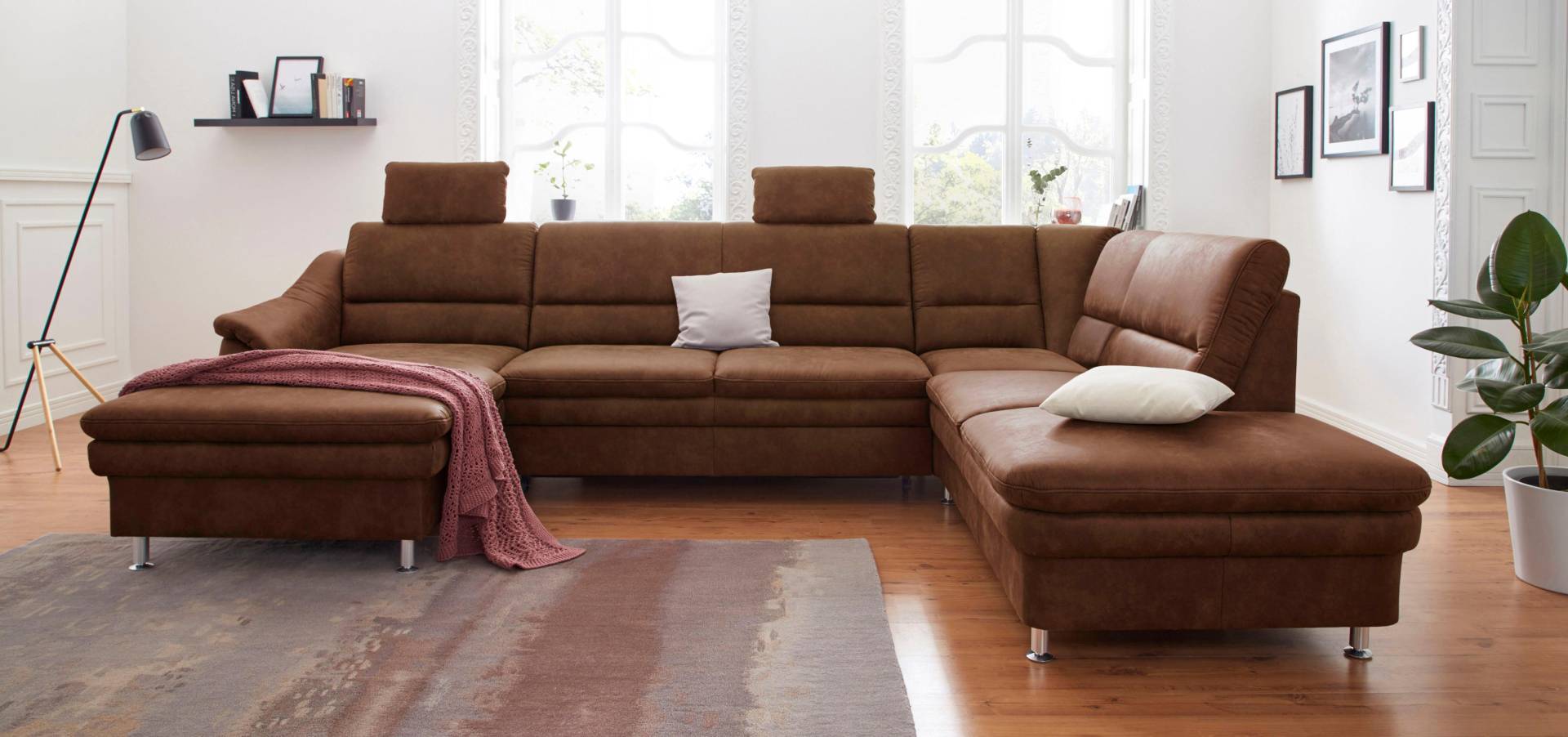 sit&more Wohnlandschaft »Cardoso U-Form«, mit Federkern und Kopfstützen, mit Bettfunktion und Relaxfunktion von sit&more