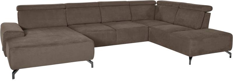sit&more Wohnlandschaft »Gizeh U-Form«, 12 cm Fusshöhe, inklusive Sitztiefenverstellung und Kopfteilverstellung von sit&more