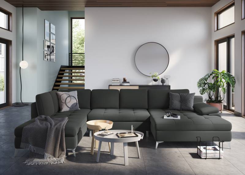 sit&more Wohnlandschaft »Latigo U-Form«, mit Mega-Recamiere, wahlweise mit Bettfunktion und Bettkasten von sit&more