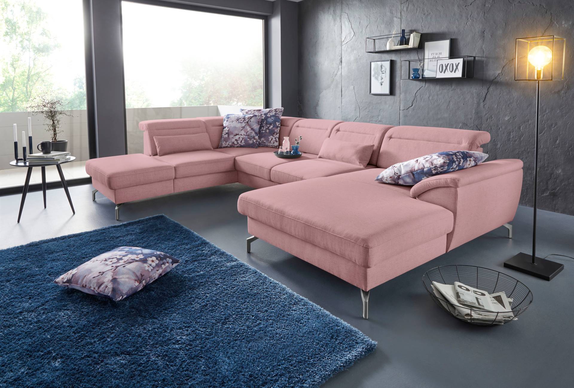 sit&more Wohnlandschaft »Percy U-Form«, 15 cm Fusshöhe, Sitztiefenverstellung, wahlweise in 2 Fussfarben sit&more Wohnlandschaft »Percy U-Form«, 15 cm Fusshöhe, Sitztiefenverstellung, wahlweise in 2 Fussfarben von sit&more