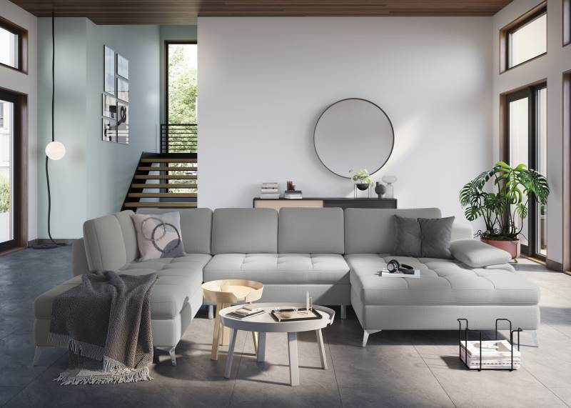 sit&more Wohnlandschaft »Latigo U-Form«, mit Mega-Recamiere, wahlweise mit Bettfunktion und Bettkasten von sit&more