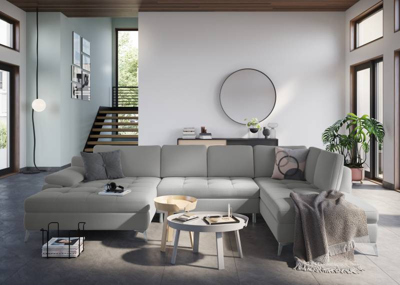 sit&more Wohnlandschaft »Latigo U-Form«, mit Mega-Recamiere, wahlweise mit Bettfunktion und Bettkasten von sit&more