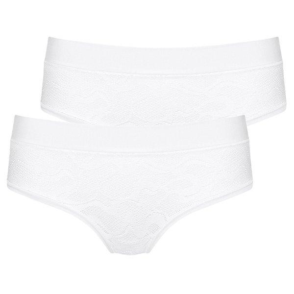 2er Pack Go Allround Lace - Midislip Damen Weiss ONE SIZE von sloggi