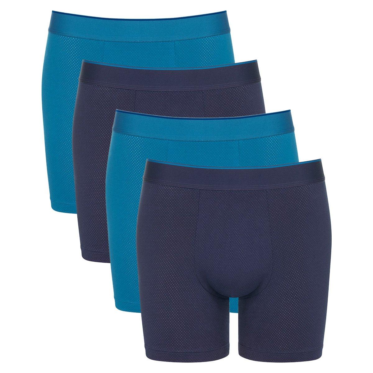 4er Pack Ever Airy - Long Short Pant Herren Blau XL von sloggi