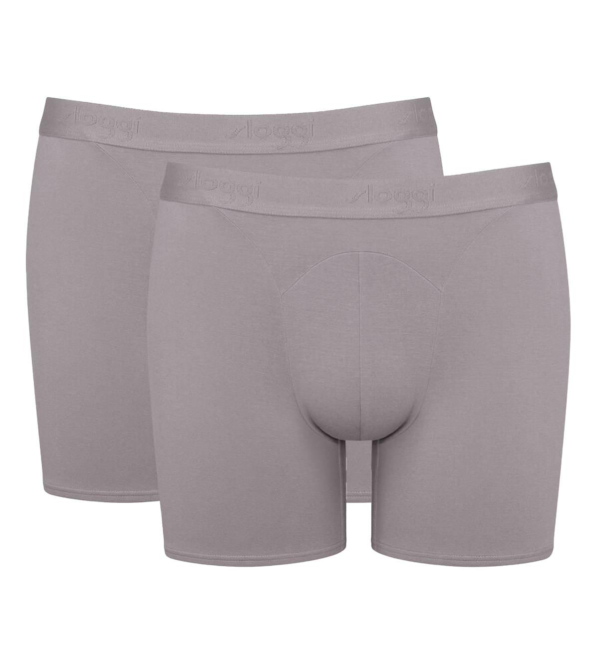 Boxershort 2er Pack Figurbetont-ever Soft Short Herren Grau S von sloggi