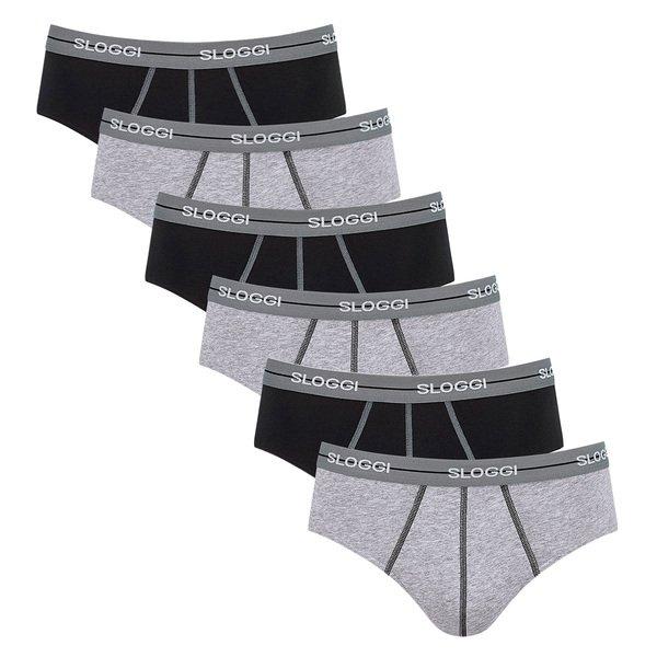 6er Pack Start - Midi-slip Herren Grau L von sloggi