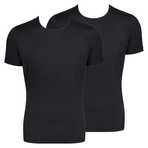 2er Pack Go - Organic Cotton - Unterhemd Shirt Kurzarm Herren Schwarz S von sloggi