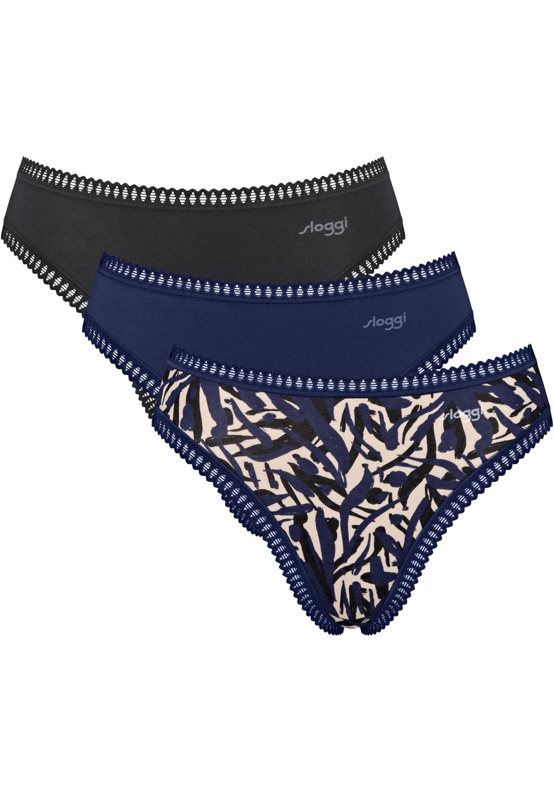 sloggi Slip »GO Crush High leg C3P«, (3er Pack), mit Spitzendetails von sloggi
