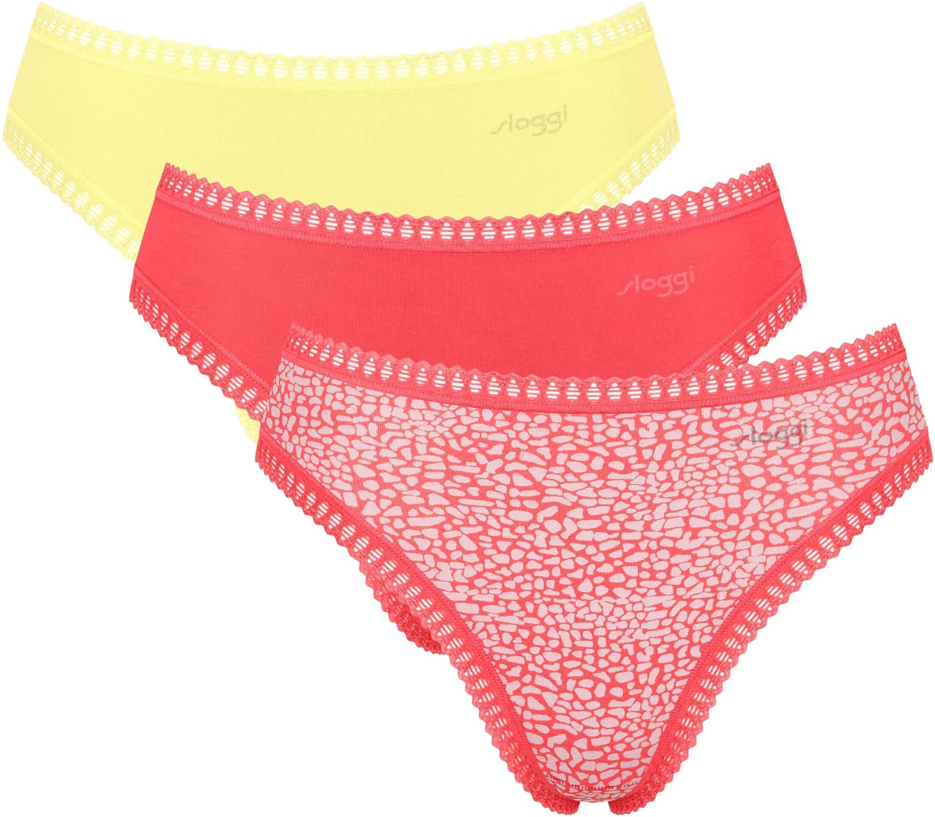 sloggi Slip »GO Crush High leg C3P«, (3er Pack), mit Spitzendetails von sloggi
