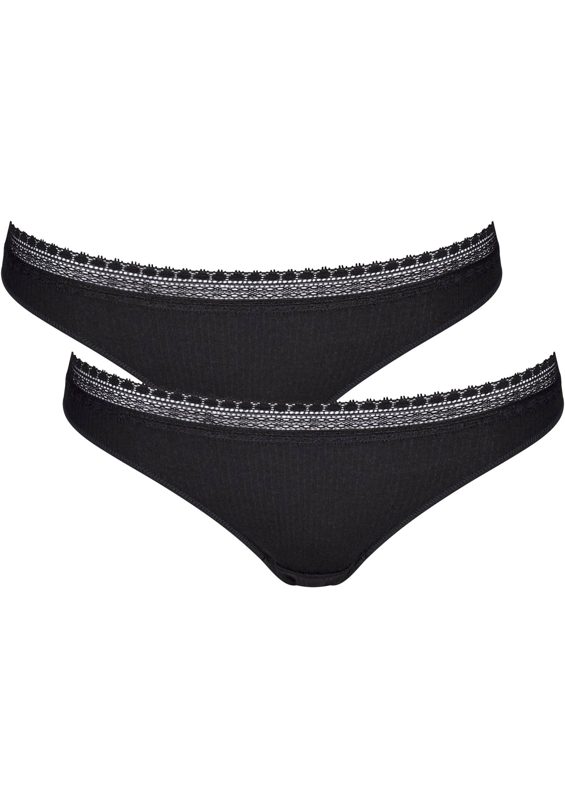 sloggi Slip »GO Ribbed R Brazil C2P«, (2er Pack), weiche Rippware mit Spitzenbesatz von sloggi