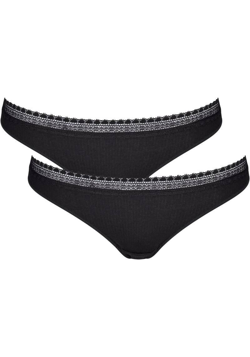 sloggi Slip »GO Ribbed R Brazil C2P«, (2er Pack), weiche Rippware mit Spitzenbesatz von sloggi