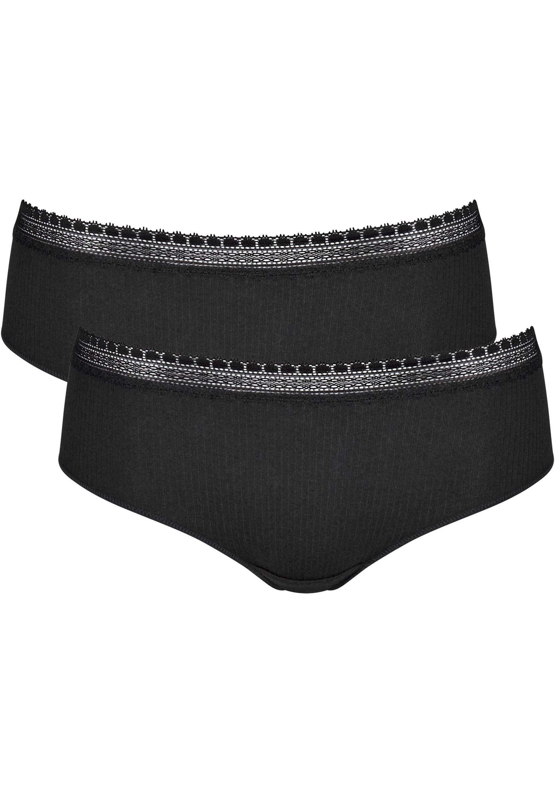 sloggi Slip »GO Ribbed R Hipster C2P«, (2er Pack), weiche Rippware mit Spitzenbesatz von sloggi