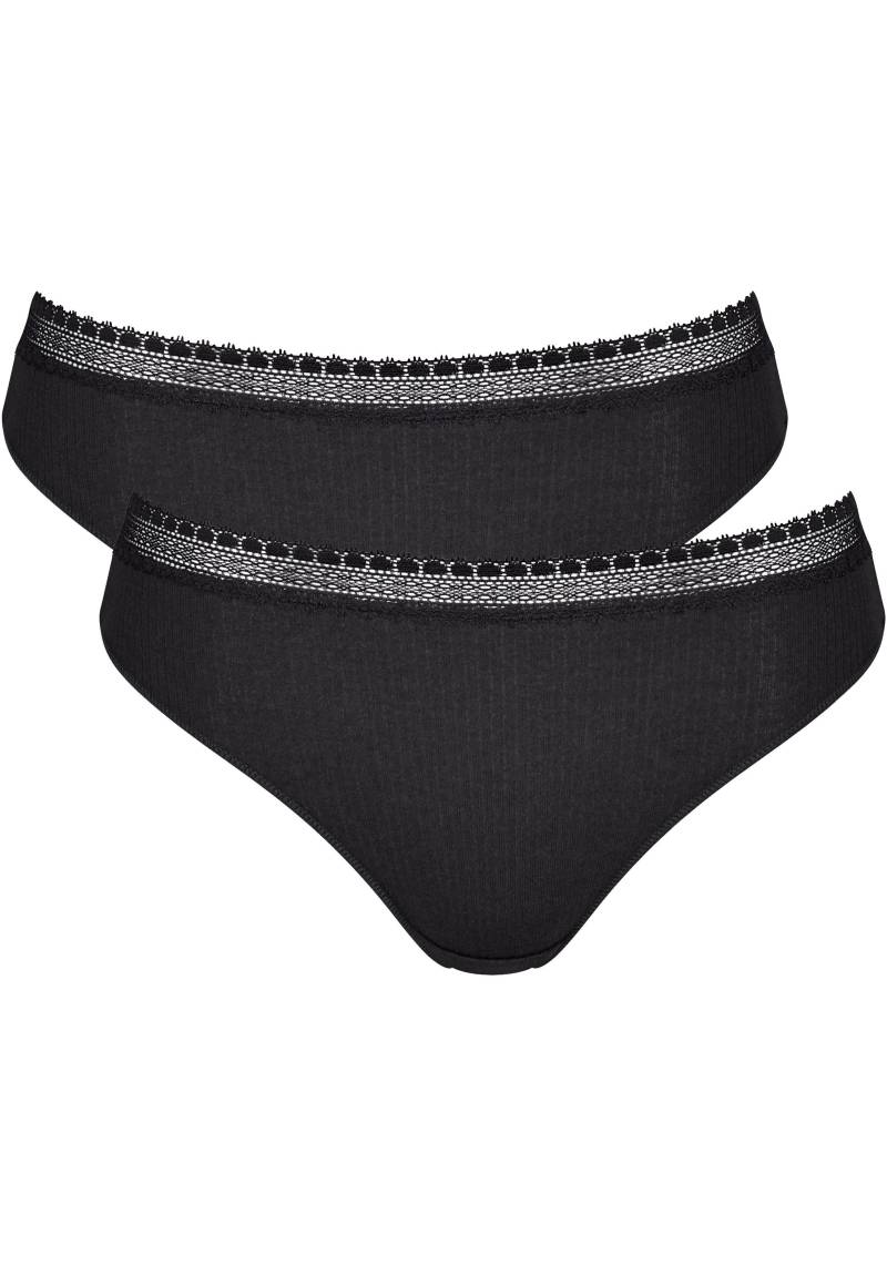 sloggi Slip »GO Ribbed R Tai C2P«, (2er Pack), weiche Rippware mit Spitzenbesatz von sloggi