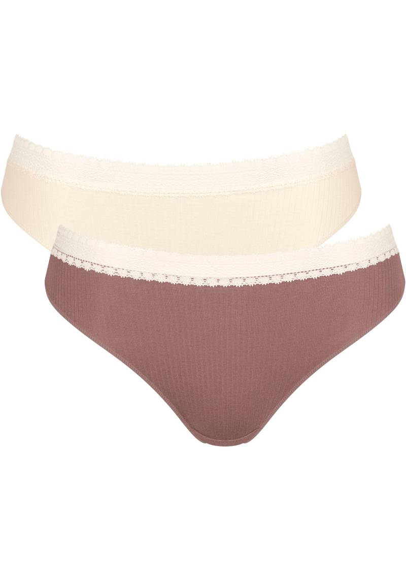 sloggi Slip »GO Ribbed R Tai C2P«, (2er Pack), weiche Rippware mit Spitzenbesatz von sloggi