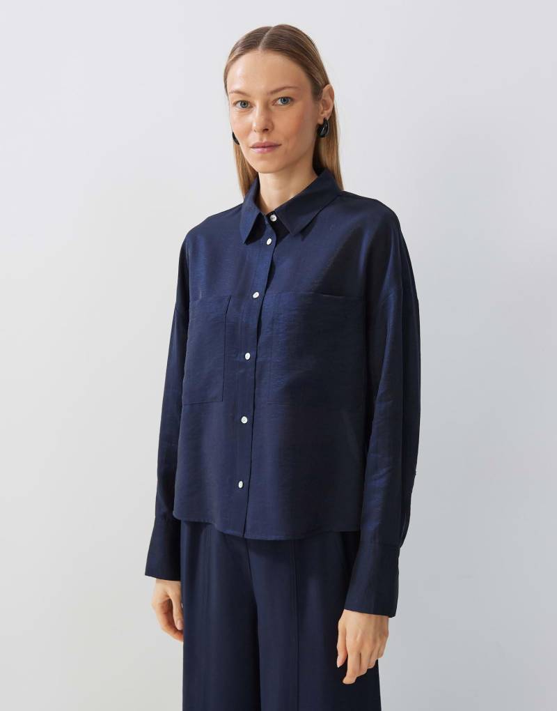 someday - Hemdbluse Zaliza Boxy Silhouette, für Damen, Aquamarine, Größe 36 von someday