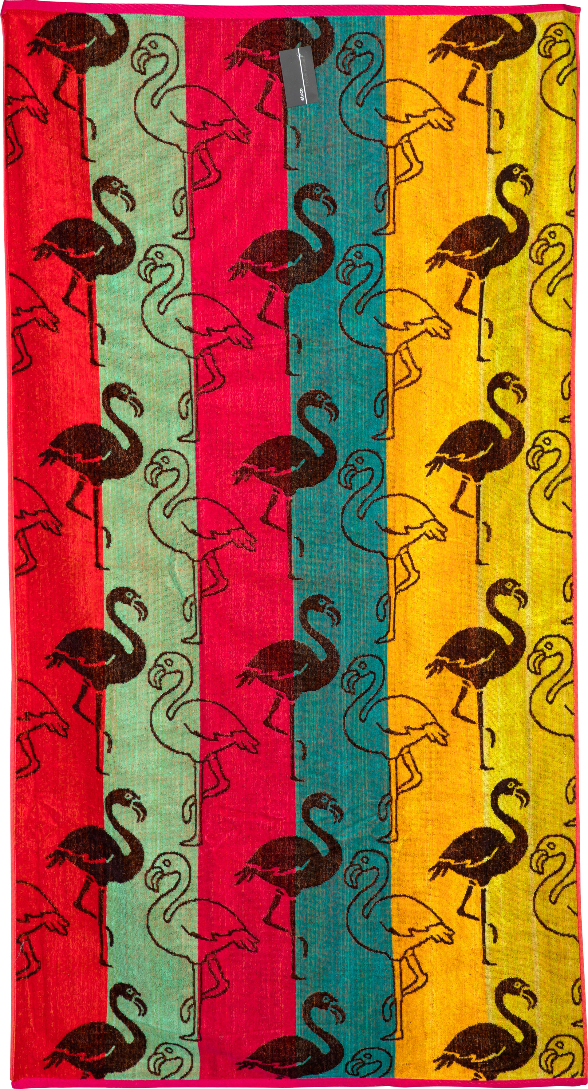stuco Strandtuch »Flamingo«, (1 St., Strandtuch 90 x 165 cm), mit Motiv von stuco