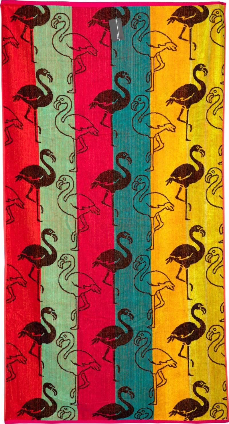 stuco Strandtuch »Flamingo«, (1 St., Strandtuch 90 x 165 cm), mit Motiv von stuco