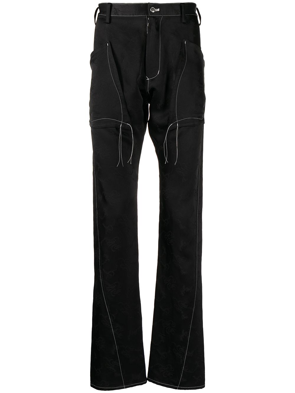 sulvam contrast-stitch slim flare trousers - Black von sulvam
