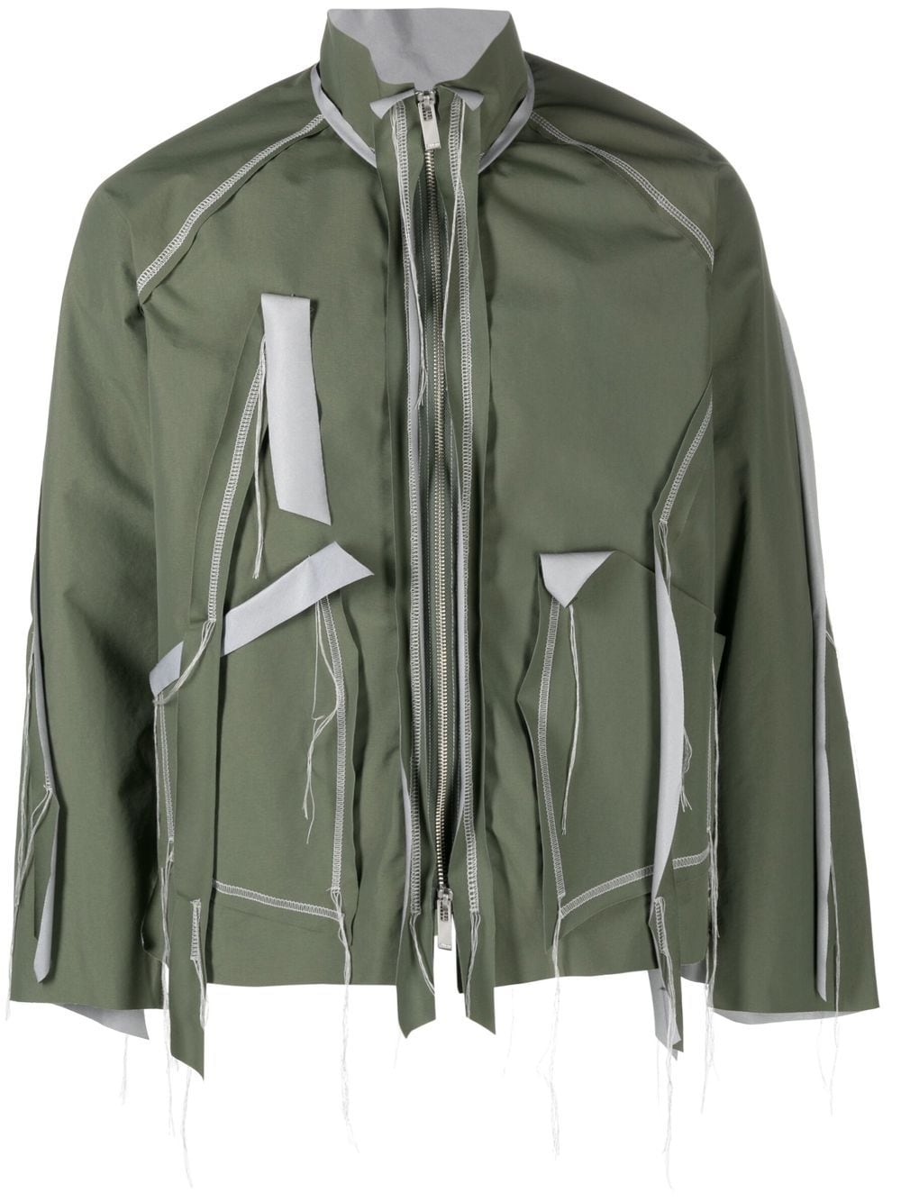 sulvam distressed layered jacket - Green von sulvam