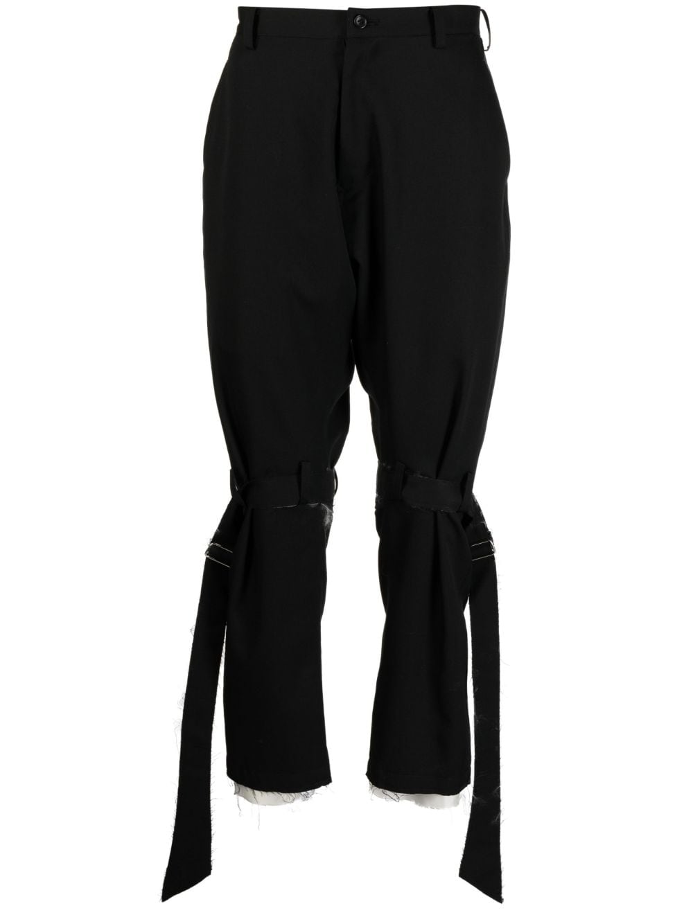 sulvam frayed-detailed wool trousers - Black von sulvam