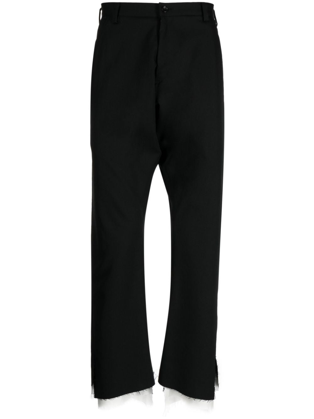 sulvam frayed-hem wool trousers - Black von sulvam