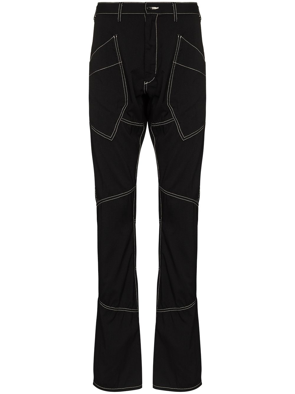 sulvam patchwork tailored straight-leg trousers - Black von sulvam