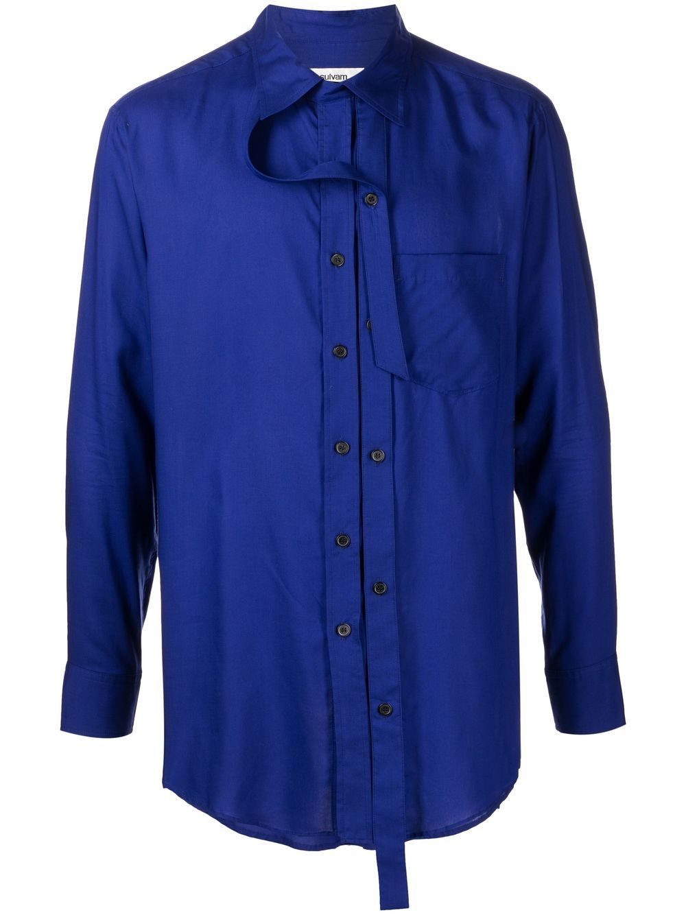 sulvam strap-detailing button-up shirt - Blue von sulvam