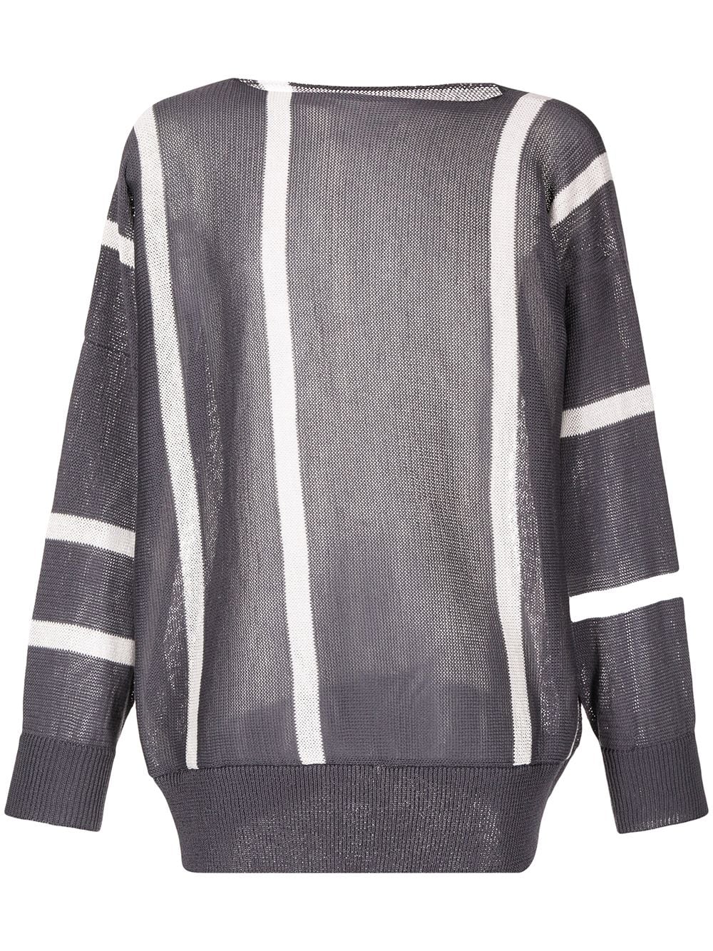 sulvam striped semi-sheer jumper - Grey von sulvam