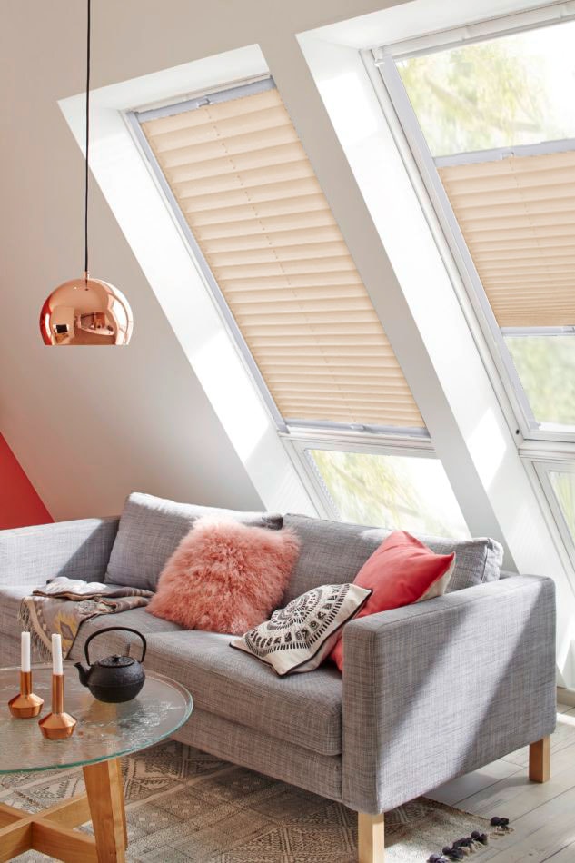 sunlines Dachfensterplissee »Classic Style Crepe«, Lichtschutz, verspannt von sunlines