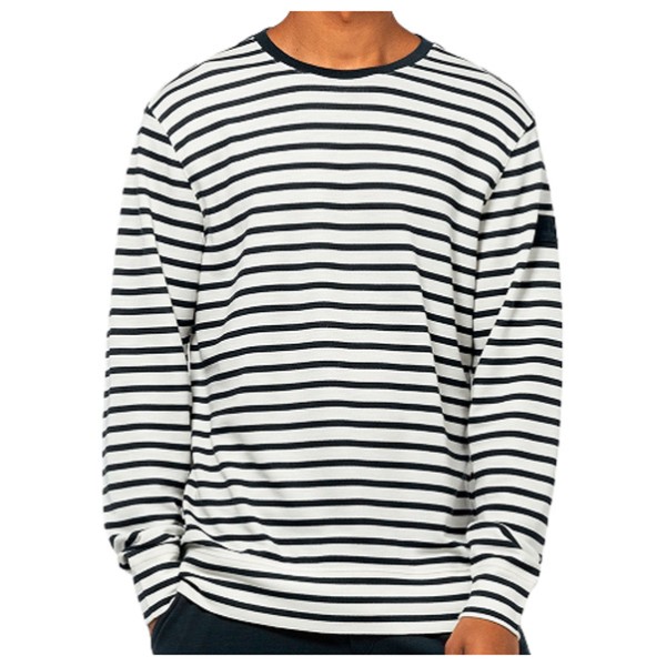 super.natural - Solution Stripe Bio Crew - Merinopullover Gr 48/50 - M grau/weiß von super.natural
