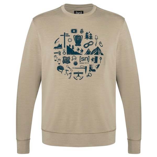 super.natural - Well Equipped Crew - Merinoshirt Gr 46 - S;48/50 - M;52 - L;54 - XL;56 - XXL beige;blau;schwarz von super.natural
