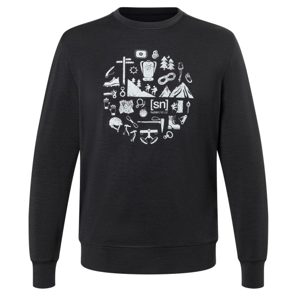super.natural - Well Equipped Crew - Merinoshirt Gr 56 - XXL schwarz von super.natural