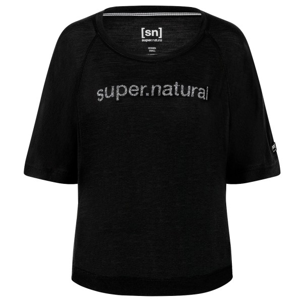 super.natural - Women's Liquid FloTee - Merinoshirt Gr 36 - S schwarz von super.natural