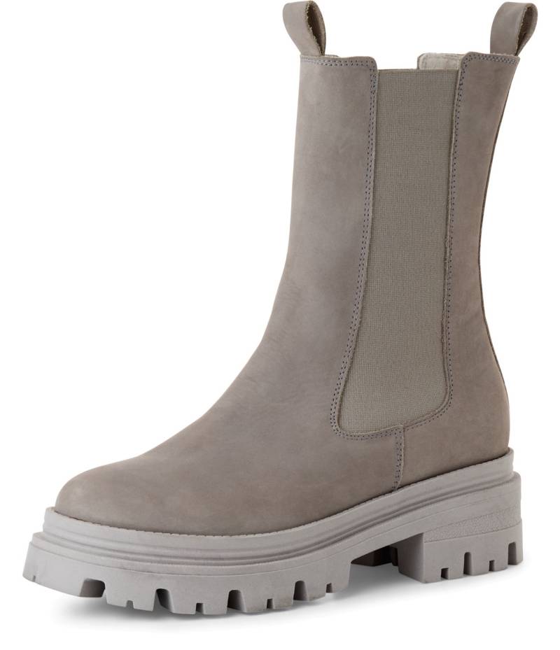 Tamaris Chelseaboots, Blockabsatz, Schlupfboots, Kurzstiefel, beidseitige Stretcheinsätze von tamaris