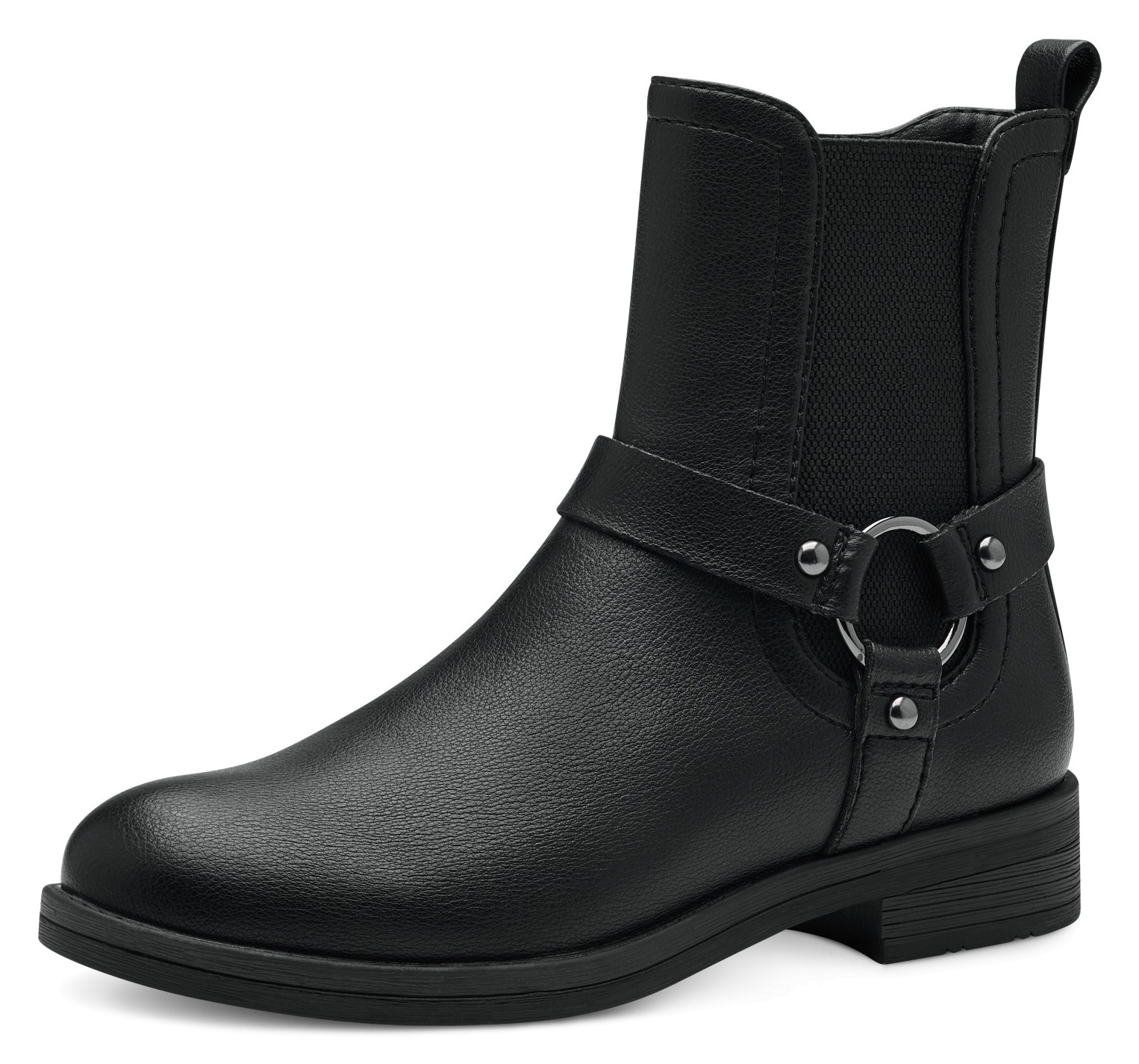 Tamaris Chelseaboots, mit Zierriemen und Metallring, Anziehlasche von tamaris