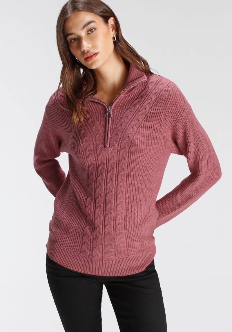 Tamaris Strickpullover, mit Reissverschluss am Kragen von tamaris