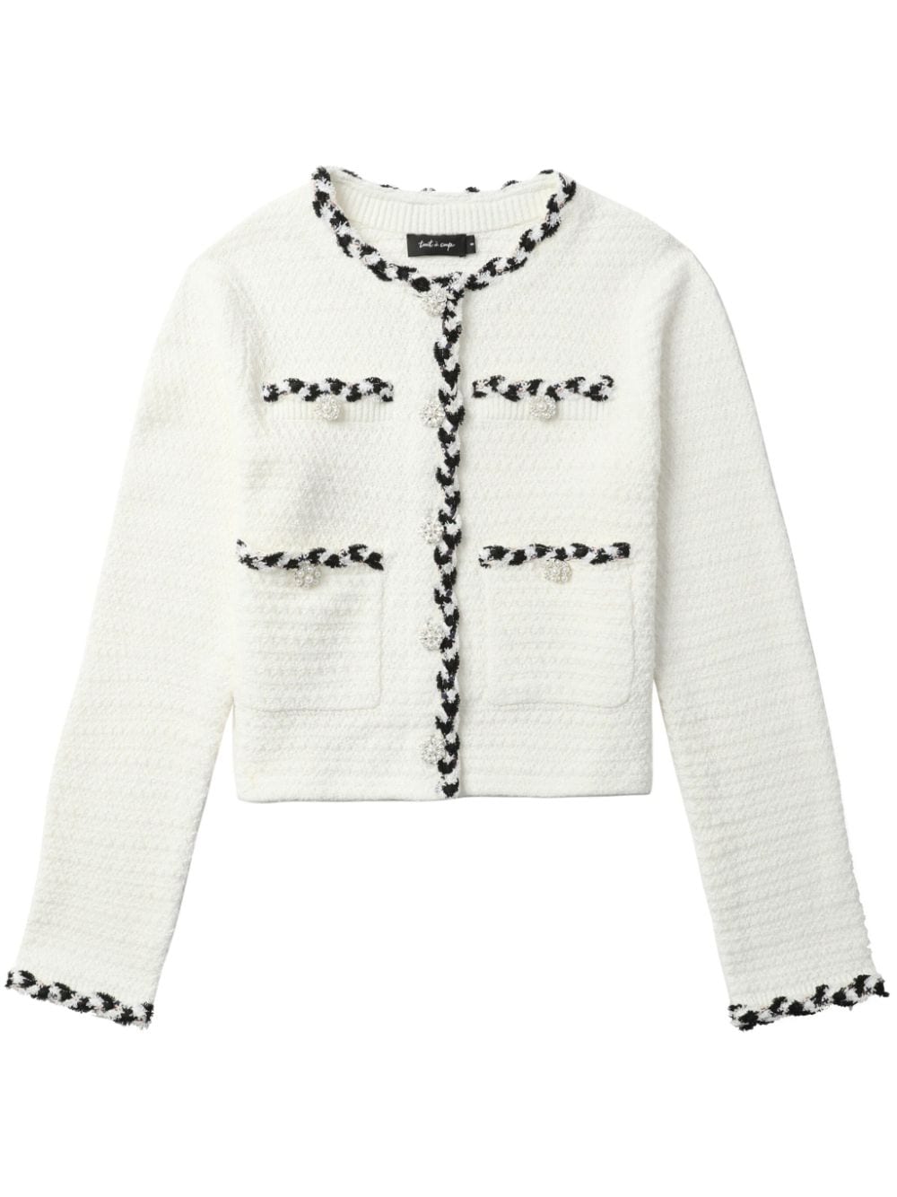 tout a coup braided-trim tweed jacket - White von tout a coup