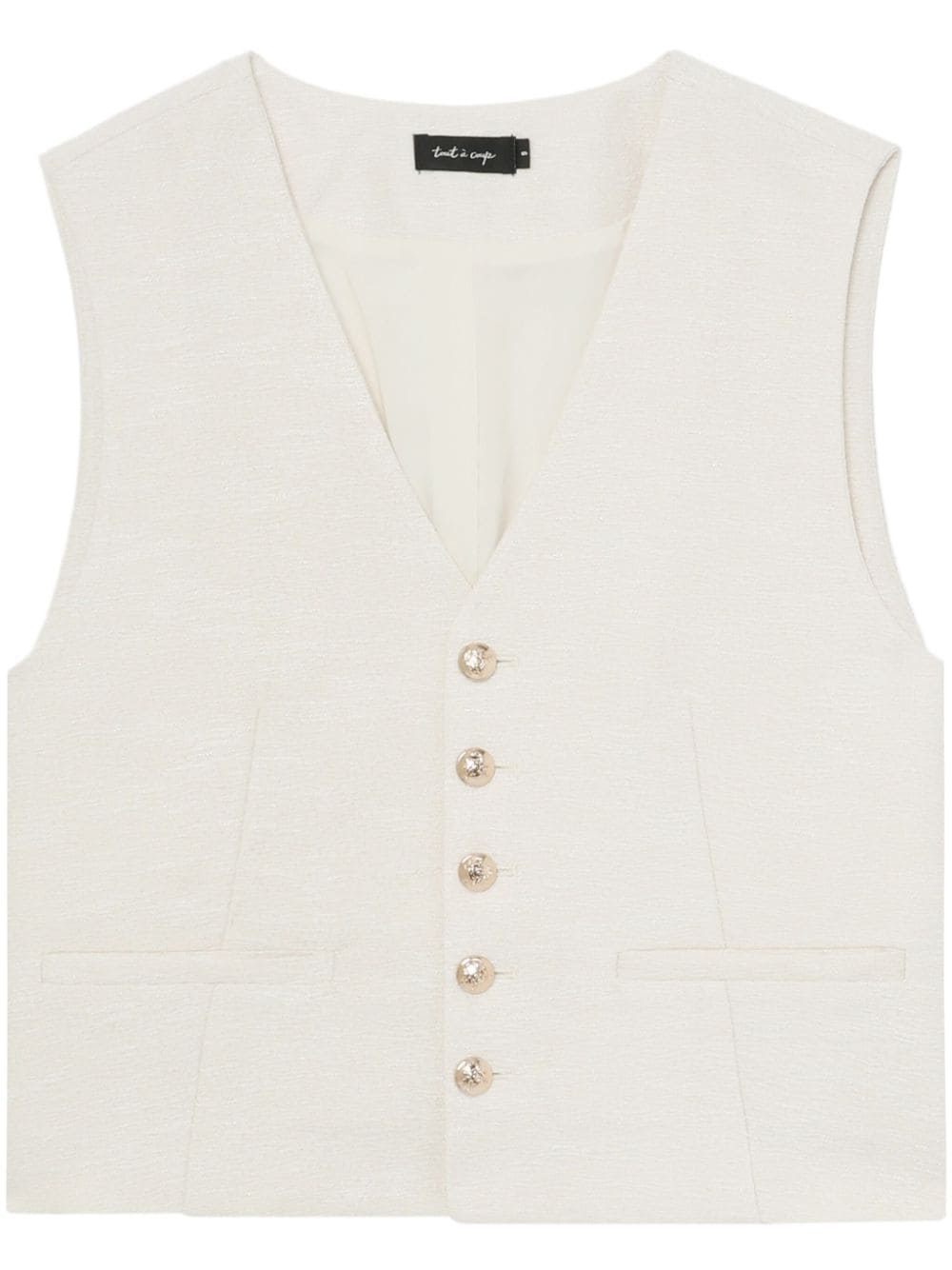 tout a coup button-up textured waistcoat - Neutrals von tout a coup