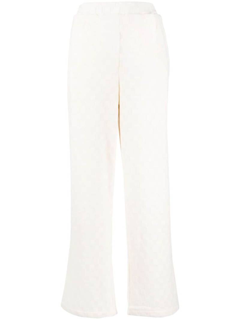 tout a coup checkerboard-knit high-waisted trousers - White von tout a coup