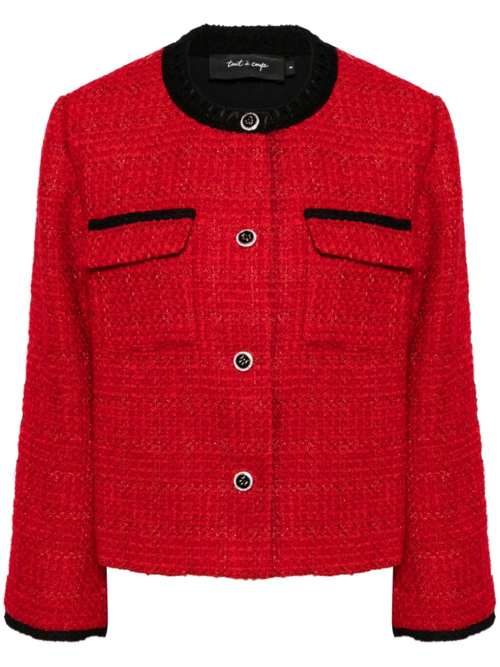 tout a coup contrast-trim tweed jacket - Red von tout a coup