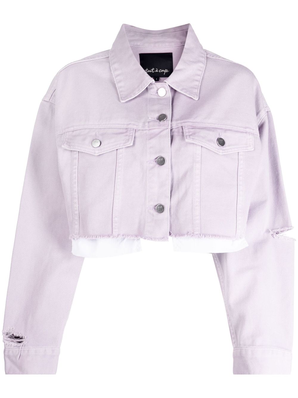 tout a coup cropped denim jacket - Purple von tout a coup