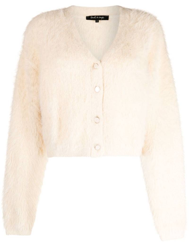 tout a coup cropped faux-fur cardigan - Neutrals von tout a coup