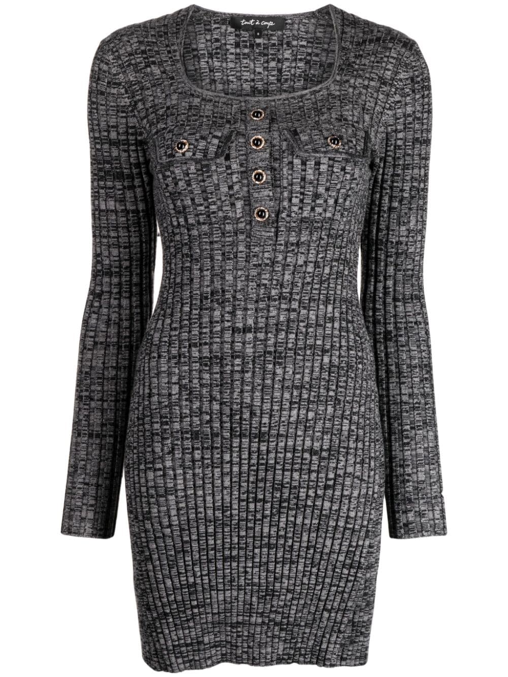 tout a coup decorative-button fitted dress - Grey von tout a coup