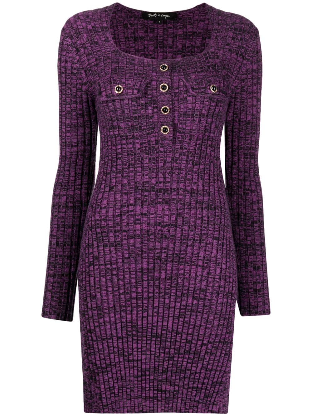 tout a coup decorative-button fitted dress - Purple von tout a coup