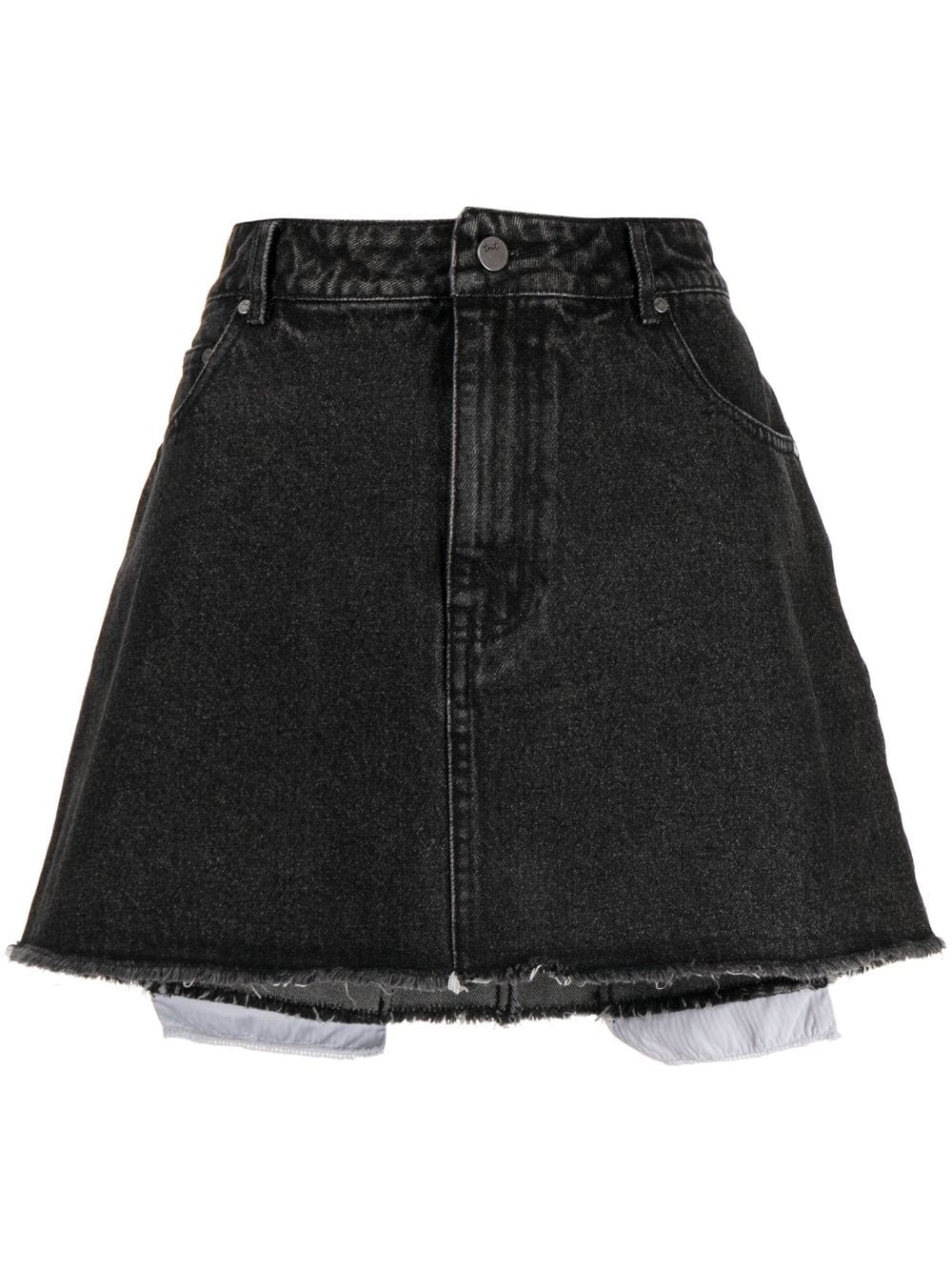 tout a coup distressed denim mini skirt - Black von tout a coup